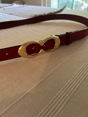Red Leather Women's Coach belt